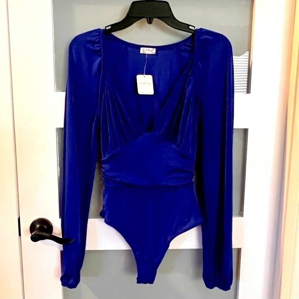 Free PEOPLE Intimately royal blue thong bodysuit. Size XS